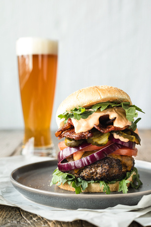 Hamburger and Beer by Kristen McSorley Boiled Wheat Photography